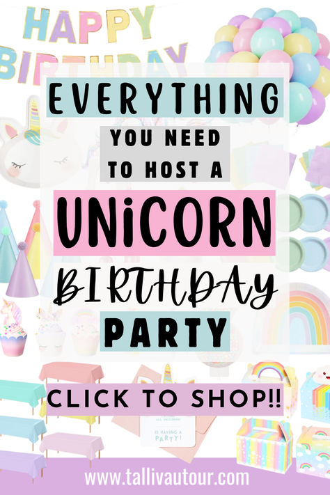 Looking to host the most Magical Unicorn Birthday Party? I've got you covered from invitations to balloon arrangments to party favors! It's all linked in my blog! Amazon affiliate (contains affiliate links) #amazon #birthdayparty #unicorn #magical #unicornbirthdaypartyideas #unicornbirthday #girlbirthdaypartyideas #girlbirthday #partythemes #1stbirthday #2ndbirthday #3rdbirthday #4thbirthday #5thbirthday #pastelparty #pastelcolors #pastelpartydecorations #unicornpartydecor #unicornpartyfavors Pastel Party Decorations, Magical Unicorn Birthday Party, Kids Unicorn Party, Birthday Party Inspiration, Unicorn Party Favors, Unicorn Party Decorations, Pastel Party, Unicorn Birthday Party, Unicorn Birthday Parties