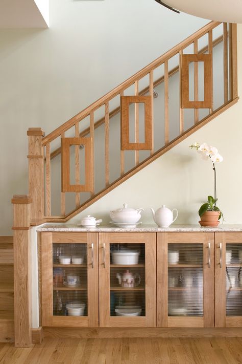 . Cabinet Under Stairs, Space Under Stairs, Sideboard Modern, Contemporary Staircase, Staircase Storage, Contemporary Sideboard, Stair Railing Design, Stair Case, Home Stairs Design