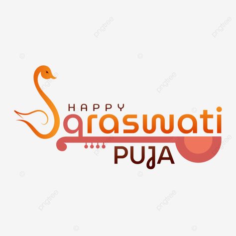 Happy Saraswati Puja, Happy New Year Typography, Happy Govardhan, New Year Typography, Saraswati Puja, Happy Durga Puja, Basant Panchami, Hindu Festival, Hindu Festivals