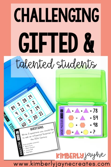 Are you looking for ways to challenge gifted students in your classroom? Do you want to foster their intellectual and creative development? If so, you’re in the right place. In this article, you’ll find tried-and-true strategies and activities to engage and challenge gifted students in the regular classroom. Keep reading to find out how to create enriching learning activities for your gifted students and help them grow to their full potential. How To Challenge Gifted Students, Kindergarten Gifted And Talented Activities, Activities For Gifted Students, Pbl For Kindergarten, Third Grade Enrichment Activities, Gifted Talented Activities, Teaching Gifted And Talented Students, Gifted Students Activities Middle School, Gifted And Talented Activities 1st Grade