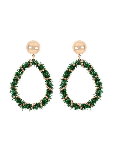 Great jewelry to wear on holiday parties and family gatherings. Makes a wonderful gift for your loved ones on Christmas seasons.Christmas Wreath Tinsel Teardrop Shape Earrings Green Glamorous        Women Fashion Jewelry, size features are:Bust: ,Length: ,Sleeve Length: Glamorous Women, Earrings Green, Watches Women Fashion, On Holiday, Christmas Seasons, Christmas Wreath, Family Gatherings, Family Gathering, Holiday Parties