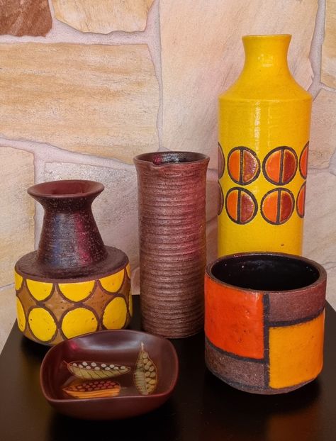 Eclectic Pottery, 60s Pottery, 60s Ceramics, Mcm Vase, Bitossi Pottery, 70s Ceramics, Mid Century Modern Ceramics, Vintage Ceramics, Mid Century Pottery