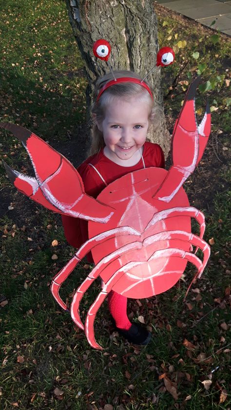 Lobster Costume Diy, Ocean Themed Costumes, Crab Costume Diy, Red Day Activity, Cardboard Dress, Sea Creature Costume, Finding Nemo Costume, Crab Costume, Nemo Costume