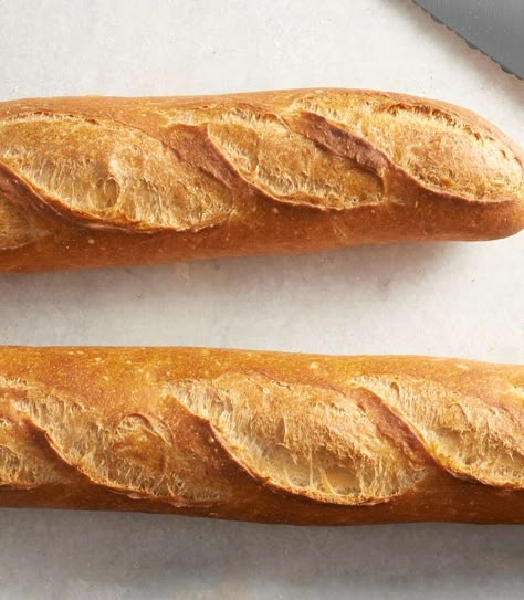 Classic Baguettes | King Arthur Baking Heart Healthy Bread, Panera Copycat Recipes, Sourdough Baguette Recipe, Baguettes Recipe, Best Garlic Bread Recipe, Baguette Recipes, Stuffed Baguette, French Baguette Recipe, Best Garlic Bread