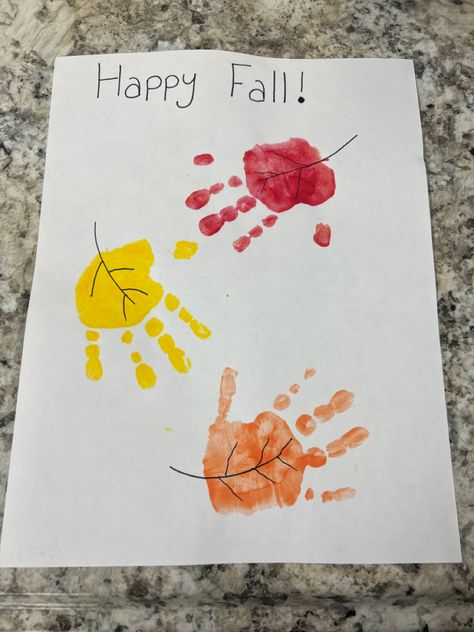 Fall Themed Infant Crafts, Young Toddler Fall Crafts, Fall Activities For 16 Month Old, Infant Craft Ideas For Fall, Fall Crafts Baby Infant, Fall Season Art Preschool, Art For Toddlers Fall, September Infant Crafts, Waddler Crafts