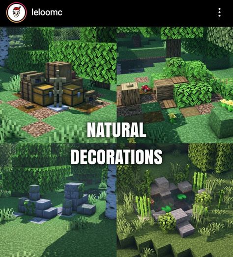 Natural Decorating, Minecraft Decoration, Natural Decorations, Minecraft Interior, Minecraft Interior Design, Minecraft Farm, Minecraft Cottage, Minecraft House Tutorials, Minecraft Castle