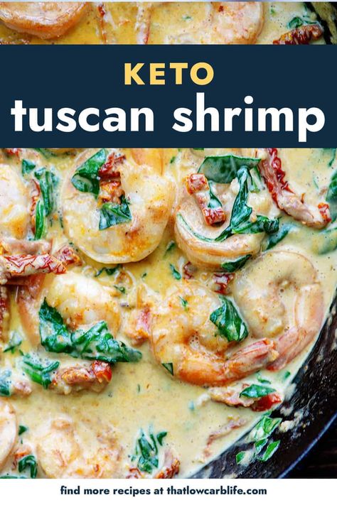 Keto Tuscan Shrimp, Gd Recipes, Creamy Tuscan Shrimp, Tuscan Shrimp, Low Carb Life, Keto Italian, Tuscan Recipes, Healthier Meals, Boiled Egg Diet Plan