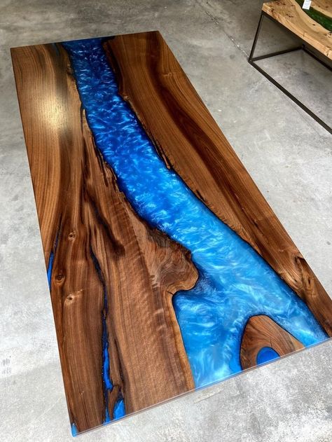 Epoxy Table Top / Epoxy Resin River Table Top Natural Wood | Etsy Canada Live Edge Table Tops, Wooden Epoxy, Amazing Resin, Table Resin, Resin Table Top, Resin River Table, Table Garden, Epoxy Table Top, Table Epoxy