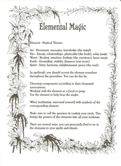 Elemental Magick, My Book Of Shadows, Witchcraft Spells For Beginners, Lunar Magic, Spells For Beginners, Elemental Magic, Magic Spell Book, Grimoire Book, Witchy Tips