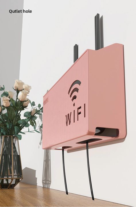 Wireless Wifi Router Shelf Storage Box Wall Hanging ABS Plastic Organizer Box Cable Power Bracket Organizer Box Home Decor| | - AliExpress Wifi Router Shelf, Router Box, Router Storage, Router Wifi, Interior Design Renderings, Box Wall, Wall Shelves Design, Plastic Organizer, Shelf Storage