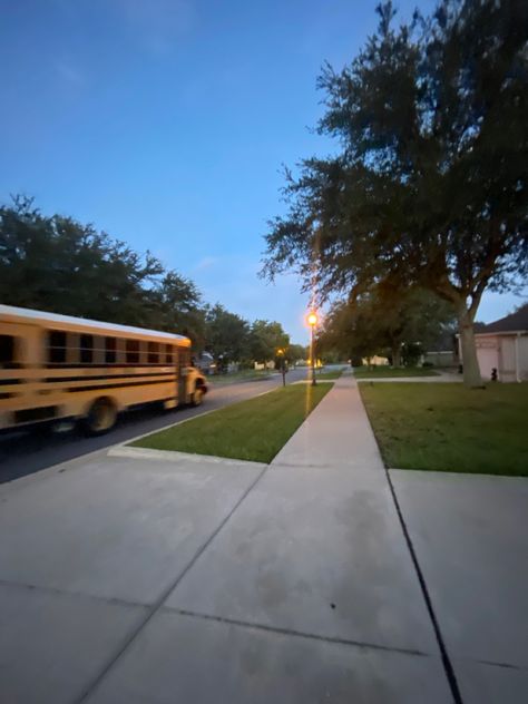 i took this picture walking to my bus stop i think its pretty aesthetic Walking Home From School Aesthetic, Afterschool Routine, School Bus Pictures, 0 5 Pictures, Line Pic, Town Design, After School Routine, Walk To School, Bus Line