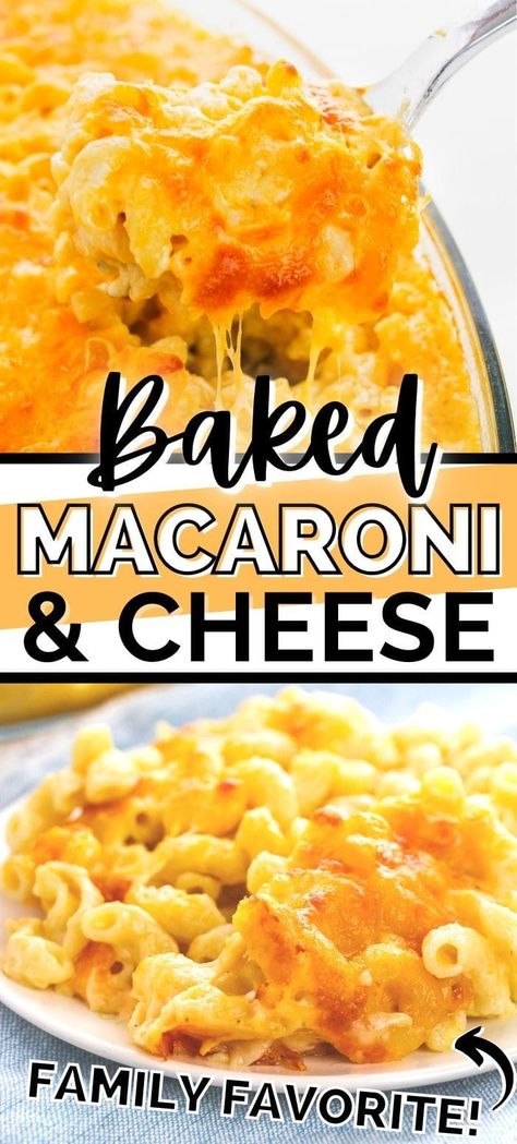 The ultimate baked mac and cheese recipe-perfectly creamy and a real family favorite! #macandcheese #comfortfood #macaroni #cheese #easydinner #dinnerrecipes Best Ever Baked Mac And Cheese, Macaroni And Cheese Recipe With Cream Cheese, Max N Cheese Recipe Baked, Easy Mac And Cheese Recipe With Cream Cheese, Oven Bake Mac And Cheese, Creamy Mac N Cheese Recipe Baked, Bakes Mac And Cheese, Man N Cheese Recipes, Mac And Cheese Recipe Baked Southern