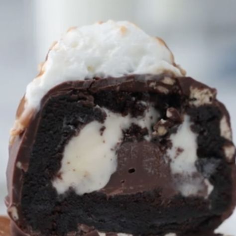 - Half Baked Ice Cream Bombs Half Baked Ice Cream, Baked Ice Cream, Ice Cream Fudge, Bomb Cake, Chocolate Balls, Caramel Fudge, Bombe Recipe, Fudge Brownie, Chocolate Shells