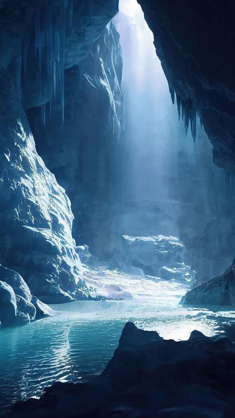 Ice Cave IPhone Wallpaper HD - IPhone Wallpapers : iPhone Wallpapers Ice Kingdom, Water Planet, Arctic Landscape, Book Vibes, Ice Cave, Stunning Wallpapers, Personal Space, Environment Concept Art, Fantasy Landscape