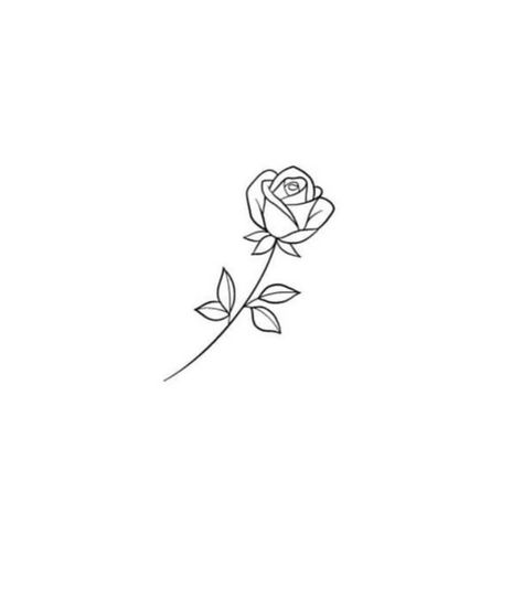 Small Rose With Stem Tattoo, Rose Tattoo Template, Rose Tattoo Line, Small Rose Tattoo On Wrist, Rose Fine Line Tattoo, Rose With Stem Tattoo, Minimalist Rose Tattoo, Fine Line Rose Tattoo, Rose Stem Tattoo