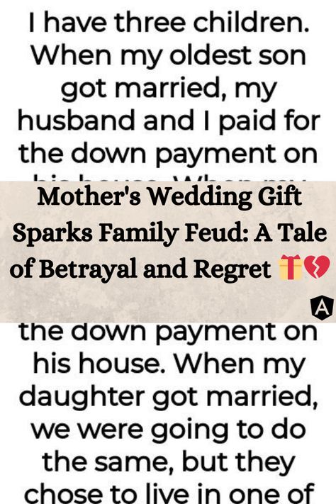 Family, love, and weddings - a recipe for joy and celebration, right? Well, not always. Meet our main character, a mother of three, who found herself in the eye of a storm when her wedding gifts to her children sparked a family feud. This is not your typical family drama, but a tale of regret, betrayal, and a whole lot of emotional turbulence. So, buckle up as we dive into this rollercoaster of a story! 😱🎢💔 Mother Gifts Wedding, Not Always Right, Mother Wedding, Family Feud, Family Drama, A Storm, Main Character, Three Kids, Family Love