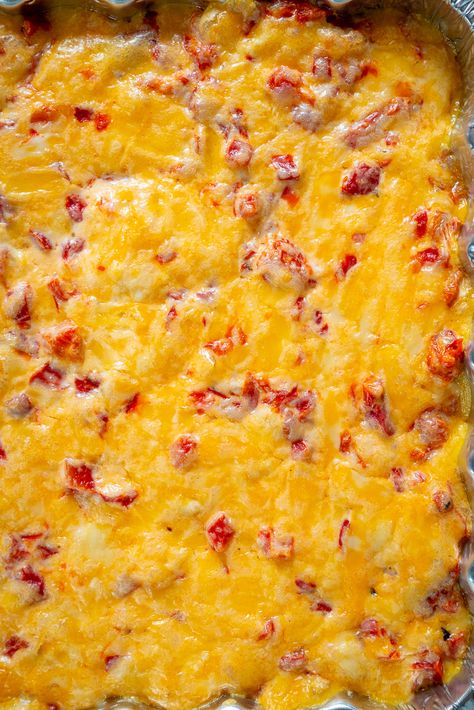 Baked Pimento Cheese Dip | 12 Tomatoes Baked Pimento Cheese, Pimento Cheese Dip, Cheese Dips, Pimento Cheese Recipes, 12 Tomatoes Recipes, Christmas Buffet, Tabasco Sauce, Colby Jack Cheese, 12 Tomatoes