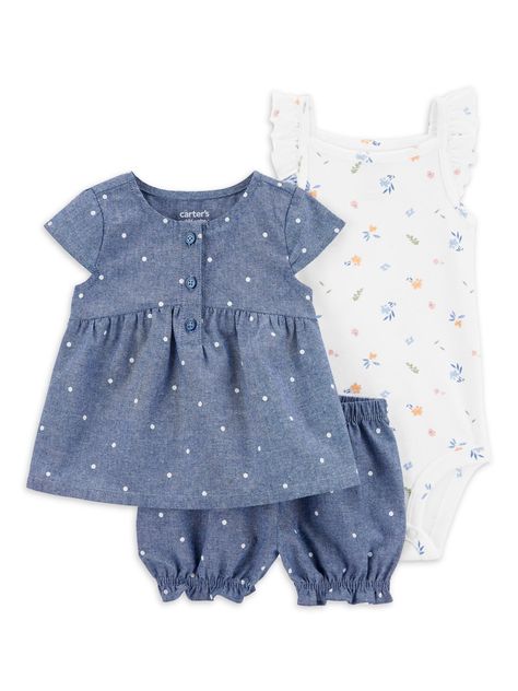 Arrives by Tue, Feb 13 Buy Carter's Child of Mine Baby Girl Shorts Outfit Set, 3-Piece, Sizes 0/3-24 Months at Walmart.com Girl Cardigan Outfit, Carters Baby Clothes, Girls Valentines Outfit, Baby Ready, Girl Shorts, Baby Girl Shorts, Newborn Romper