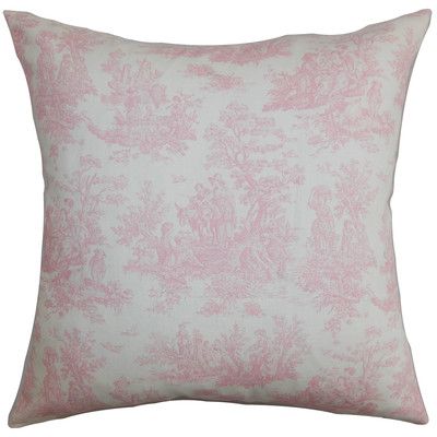 One Allium Way Leflore Cotton Toile Throw Pillow Color: Baby Pink, Size: 20" H x 20" W Toile Bedding, Feminine Room, Pink Rooms, Toile Pattern, Shabby Chic Bathroom, The Pillow, Jojo Designs, Chic Bathrooms, King Pillows