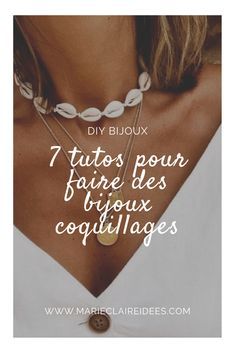 Découvrez 7 tutoriels pour faire des bijoux coquillages DIY Diy Necklace Easy, Flower Jewelry Diy, Diy Necklace Holder, Diy Necklace Display, Diy Necklaces Tutorial, Vintage Jewelry Diy, Shells Diy, Leather Jewelry Diy, Diy Bijoux