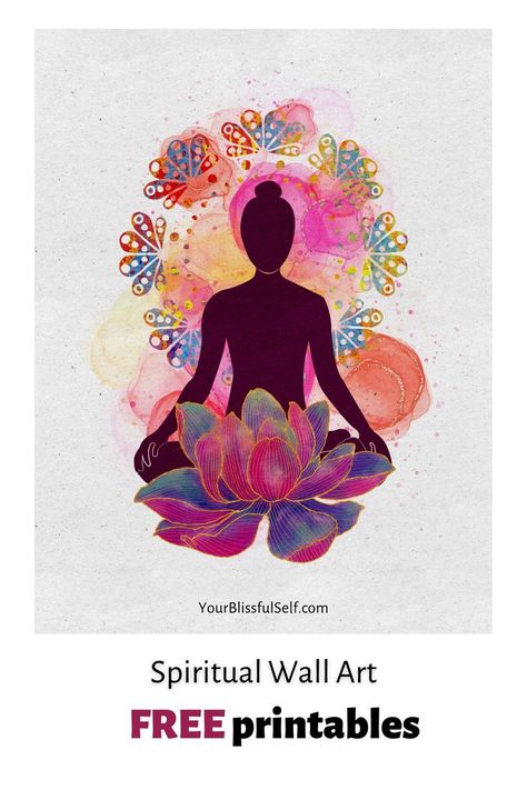 Grab your FREE spiritual wall art posters. Just click, print and enjoy your free printables to help you create spiritual space home on a budget. Plenty of free chakra, crystals, Reiki, and yoga printables are waiting for you at YourBlissfulSelf. Designed and shared to empower you on your spiritual journey ❤️☺️ Wall Art Free Printables, Yoga Poster Design, Meditation Art Spirituality, Reiki Art, Spiritual Space, Free Poster Printables, Yoga Cards, Spiritual Wall Art, Home On A Budget