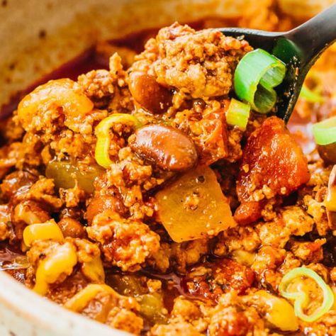 Instant Pot Turkey Chili (Keto, Low Carb) Low Carb Chili With Beans, Turkey Lentil Chili, Instant Pot Turkey Chili, Chili Keto, Lupini Beans, Chili With Beans, Keto Turkey, Instant Pot Turkey, Keto Chili