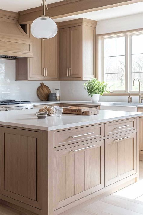 Built In Hood Vent, Rift Cut White Oak Cabinets, Kitchen Colors Schemes, White Oak Kitchen Cabinets, White Oak Cabinets, Kitchen Cabinets Ideas, Two Tone Kitchen Cabinets, White Oak Kitchen, Kitchen Cupboard Designs