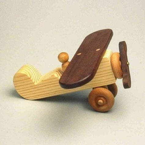 Supercool old-school wooden toys and stuff from a true craftsman who is great at customer service. So much awesome stuff, esp. this plane. Wood Airplane, Wooden Toys Diy, Toy Airplane, Wooden Airplane, Wooden Plane, Imagination Toys, Wooden Toy Cars, Wood Plane, Heirloom Toys