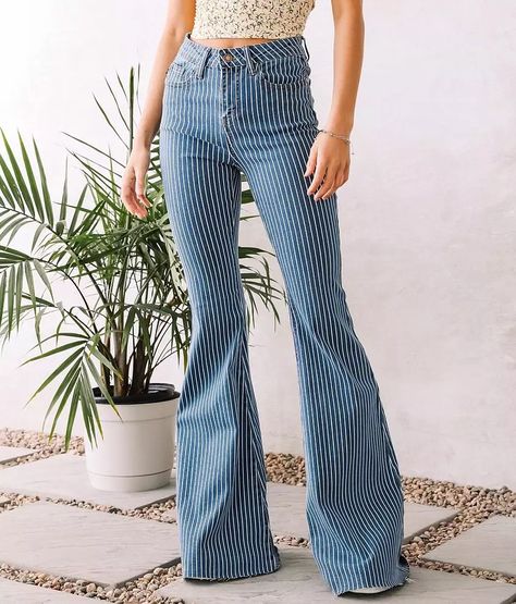 Super Flare Jeans, Striped Jeans, Judy Blue Jeans, Vertical Stripes, High Rise Jeans, Western Wear, Favorite Jeans, Colored Jeans, Flare Jeans