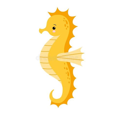 Seahorse Illustration Cute, Sea Horse Cartoon, Sea Horse Illustration, Sea Horses Illustration, Seahorse Illustration, Yellow Seahorse, Animal Background, Horse Cartoon, Sea Tattoo