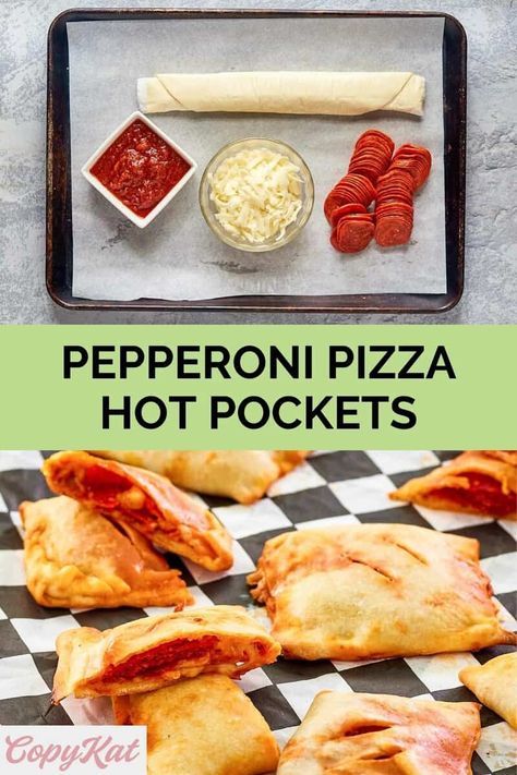 How To Make Hot Pockets At Home, Easy Pizza Pocket Recipes, Homemade Pizza Hot Pockets, Freezer Pizza Pockets, Pepperoni Pizza Pockets, Healthy Hot Pockets, Home Made Hot Pockets, Diy Hot Pockets, Pizza Pockets Homemade