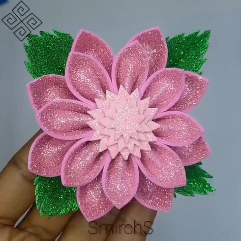 Glitter Paper Crafts, Flower Petal Template, Foam Paper, Foam Sheet Crafts, Foam Art, Glitter Flowers, Paper Craft Diy Projects, Paper Flowers Craft, Diy Crafts Paper Flowers