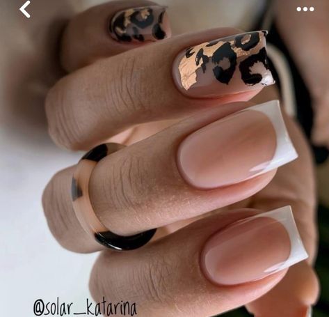 Nails With Leopard Print, Gold Leopard Nails, Leopard Nails, Animal Print Nails, Nails 2023, Chic Nails, Fancy Nails, Dope Nails, Short Acrylic Nails