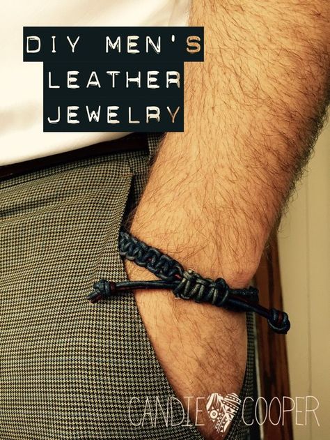 This post will show you ideas for how to make manly jewelry from leather. DIY Leather jewelry for men is easy with LeatherCord USA leather. Mens Jewelry Diy, Mens Leather Jewelry, Diy Bangle Bracelets, Diy Leather Bracelet, Leather Jewelry Diy, Travel Jewelry Organizer, Diy For Men, Jewelry Candles, Jewellery Store