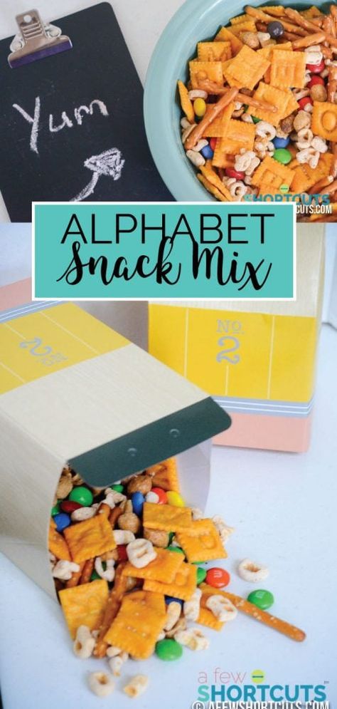 Alphabet Party, Snack Mix Recipe, Baby Lunch, Boy School, Thrifty Thursday, Preschool Snacks, Lunch Box Snacks, Snack Mix Recipes, Mix Recipes