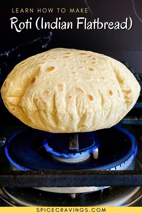 Learn how to make Roti or chapati, a popular Indian whole wheat flatbread. Use this easy recipe, tips and tricks for a soft and puffy roti every time! #roti #indianrecipes #bread How To Make Chapati, Roti Recipe Indian, Soft Roti Recipe, Chapati Recipes, Yummy Bread, Indian Recipes Authentic, Salmon Patties Recipe, Roti Recipe, Flat Breads