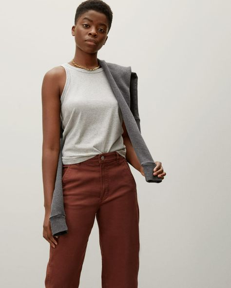 Way-High Color Jean Outfitting | Everlane Utility Barrel Pant, No Competition, The Hours, Hold You, Colourful Outfits, High Jeans, Colored Jeans, Straight Jeans, Cotton Twill