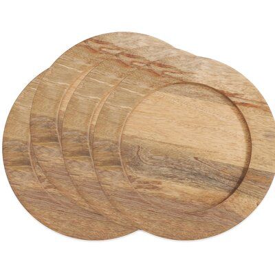 Foundry Select Scholl Round 13" Charger Wood Chargers Place Settings, 50th Centerpieces, Charger Placemats, Wooden Charger Plates, Elegant Picnic, Wood Plate Chargers, Wooden Chargers, Friendsgiving Ideas, Wood Chargers