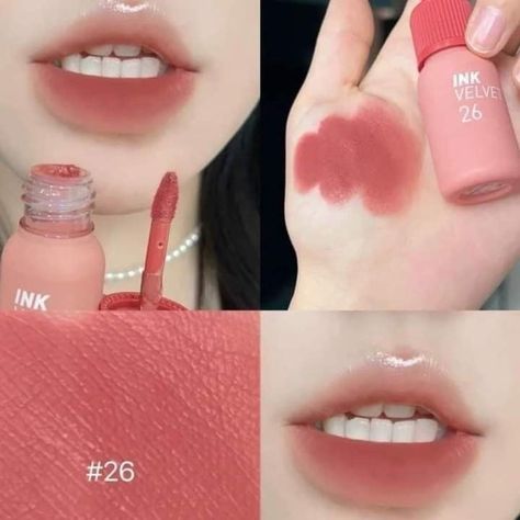 #26 "well-made nude" ★ Ink Velvet Tint, Peripera Ink Velvet, Ink Velvet, Korean Lip Tint, Velvet Lip Tint, Makeup Accesories, Pinterest Makeup, Velvet Lipstick, Makeup Aesthetic