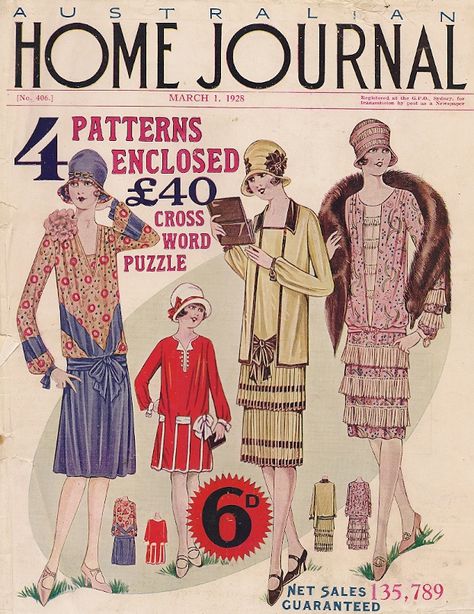 1920s & 30s Australian fashion magazines | Violet's Vintage Vault Fashion Posters, 1920s Outfits, Home Journal, Flapper Hat, 1920 Fashion, Flapper Girl, Vintage Dress Patterns, Hat Design, Vintage Gowns