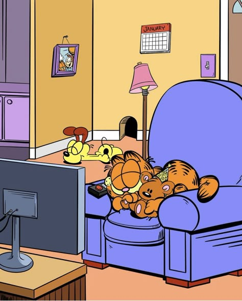 Garfield Wallpaper, Garfield Pictures, Garfield Images, Garfield Cartoon, Garfield Cat, Garfield And Odie, 21st Birthday Cards, Cartoon Background, Orange Cat