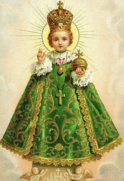 Divine Infant Jesus, Blessed Mother Statue, Traditional Catholicism, Vintage Holy Cards, Infant Of Prague, Infant Jesus, 1 October, Jesus Mary And Joseph, Jesus And Mary Pictures