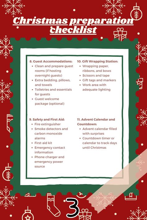 Stay organized and stress-free this holiday season with our comprehensive Christmas planning checklist. Download and print it now! #ChristmasPlanning #HolidayChecklist #StressFreeHoliday #Christmas Holiday Planning Checklist, Christmas Planning Checklist, Christmas Checklist, Gift Wrapping Station, Christmas Information, Holiday Checklist, Wrapping Station, Safety And First Aid, Christmas Preparation