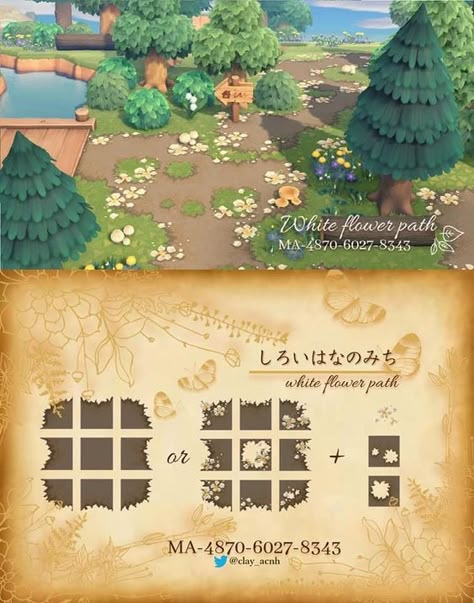 Acnh Dirt Path Pattern, Acnh Dirt Path, Cottage Core Animal Crossing, Acnl Paths, Flower Path, Acnh Cottagecore, Animal Crossing 3ds, Animals Crossing, Ac New Leaf