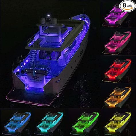 Amazon.com: 32.8Ft Boat Lights, Waterproof Led Strip Lights, 20 Colors Changing Boat Accessories with Remote, 12V Flexible RGB Lights for Boat Sailboat Kayak Fishing RV Awning Lights : Sports & Outdoors Boat Lights Ideas, Wave Led Light, Boat Navigation Lights, Led Boat Lights, Awning Lights, Underwater Led Lights, Boat Parade, Boat Lights, Snowy Weather