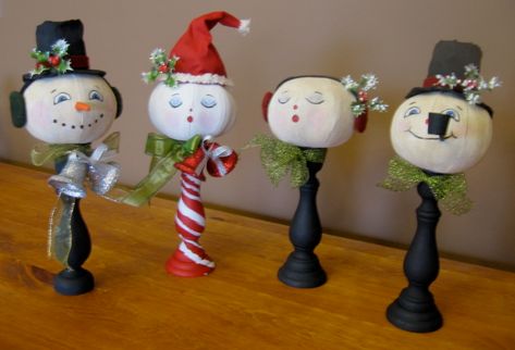 Snowman Christmas Party, Candlestick Crafts, Snowman Party, Recycled Christmas, Snowman Crafts Diy, Painted Snowman, Santa's Village, Christmas Snowmen, Snowman Family