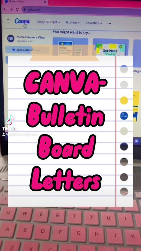 Canva Tutorials for Teachers Day 1 - Create Classroom Bulletin Board Letters #canvatutorial #canvaforteachers #canva #teachers #teachersfollowteachers #teachertips | Grace Over Grades Canva In Classroom, Canva Classroom Ideas, Canva Classroom, Canva Teacher Ideas, Canva Fonts For Bulletin Board, Canva Teacher, Canva Teacher Hacks, Canva For Teachers, Bulletin Board Border Ideas