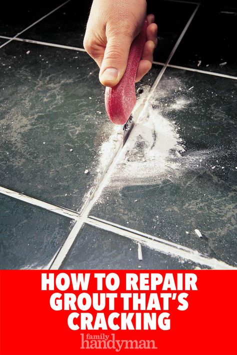 How To Fix Grout Bathroom, How To Fix Cracked Grout, Repair Grout In Bathroom, How To Replace Grout In Tile, How To Fill In Missing Grout, How To Repair Cracked Tile Grout, Diy Grout, Bathroom Grout, Grout Repair