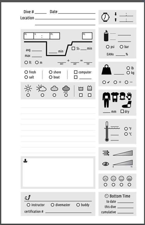 How To Create your own Dive Logbook - Gate to Adventures Logbook Ideas, Bullet Journal Packing List, Sea Shepherd, Dive Computers, Dive Shop, Log Book, Island Hopping, Scuba Diver, Bullet Journal Doodles