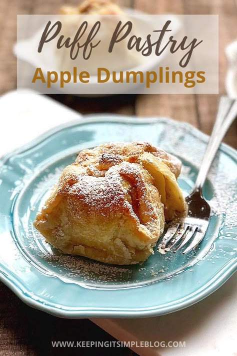 Puff Pastry Apple, Easy Apple Dumplings, Apple Dumpling Recipe, Apple Dumpling, Pastries Recipes Dessert, Apple Desserts Easy, Apple Puff Pastry, Puff Pastry Desserts, Apple Recipes Easy